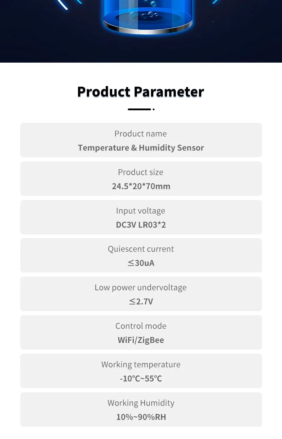 Tuya WiFi Temperature and Humidity Smart Home Thermometer Hygrometer APP Remote Alarm Work with Alexa Google Home
