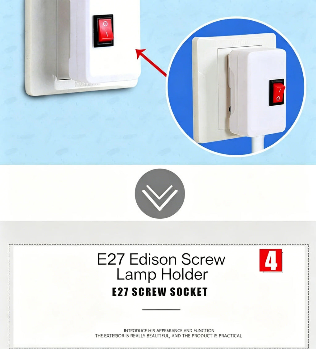Plug-in LED Night Light With Switch Super Bright Energy Saving Socket Lamp Bedroom Bedside Wall Home Indoor Lighting