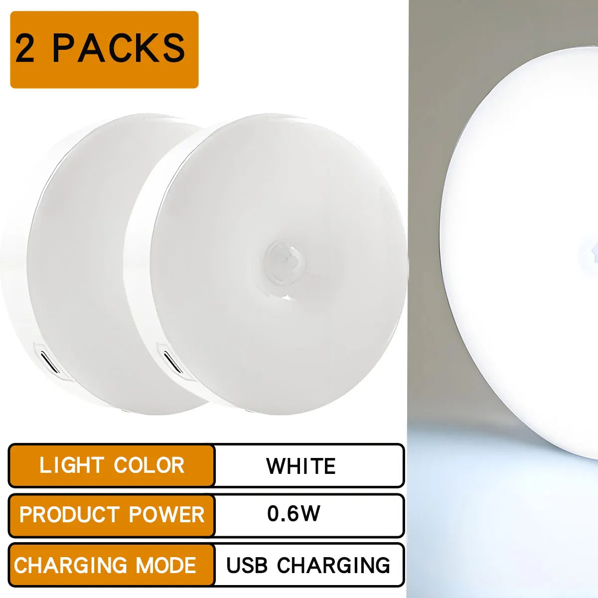 LED Night Light Smart Human Body Sensor with Digital Sensor Head Magnetic Suction Wireless-Use Eye Protect Night Lamp