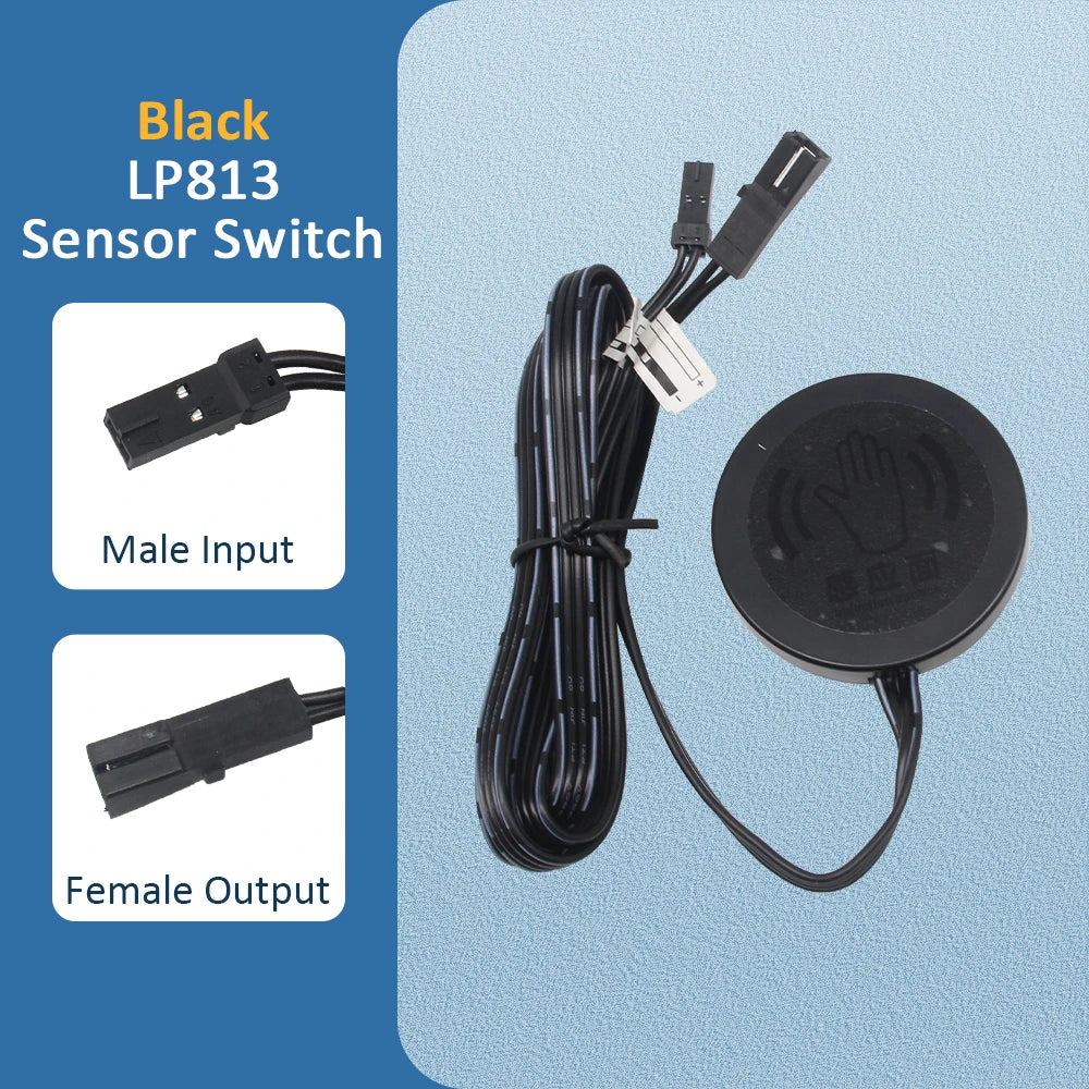Penetrable 25mm Wood Touch Sensor LED Light Switch 5V 12V 24V 60W Hand Sweep Dimmable Touch Dimmer for Mirror Cabinet Shelf Lamp