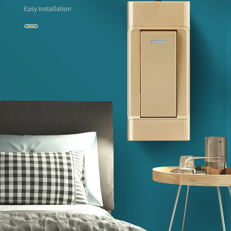 1 Gang 2 Way Surface Mount Switch Wire Hanging Installation Bedside On/Off Control Lamp Panel Wall Light Switch