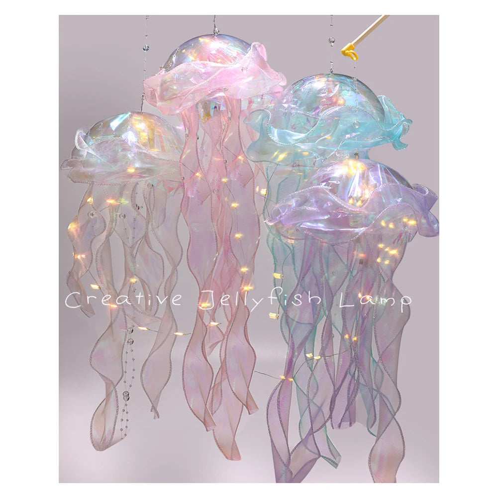 5-1PCS RGB Jellyfish Lamp Colorful Night Light Jellyfish Atmosphere Light Lamp Hanging Ceiling Lantern Creative Jellyfish Lamp