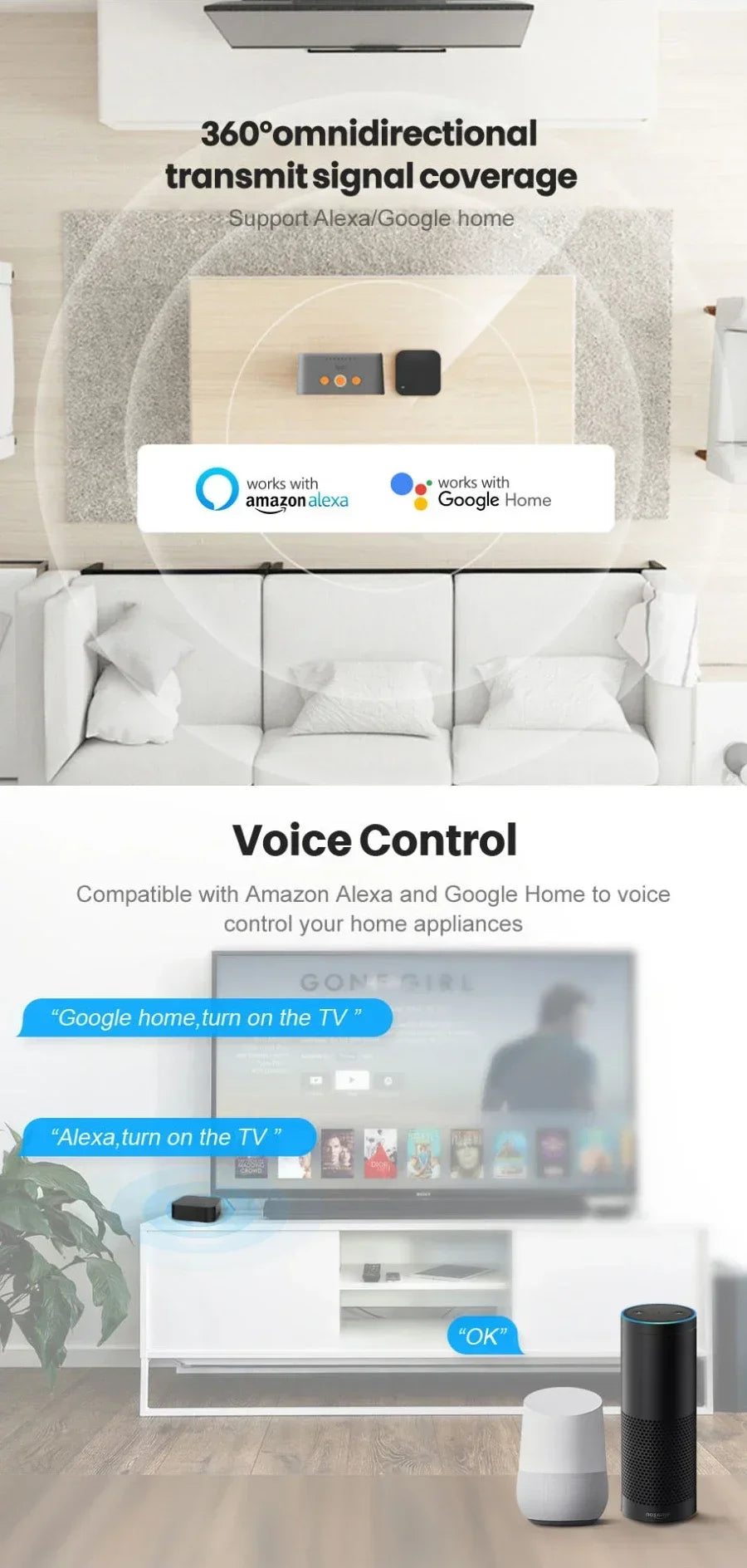 Tuya Zigbee 3.0 Smart IR Remote Control For Alexa Google Home For AC TV Smart Home Blaster Infrared Universal Remote Controller