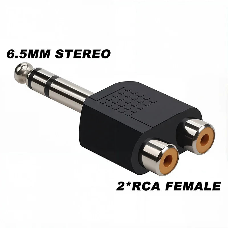 5Pcs Stereo 1/4" Male Plug to RCA Female Jack 6.35mm 3.5mm Audio Mono Adapter Connector Conversion Plug TS for Home KTV