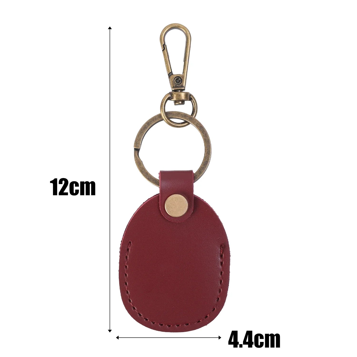 For Apple AirTag Portable Handmade PU Leather Holder Case with Keyring Full Coverage Protective Case Cover for AirTags Air Tag