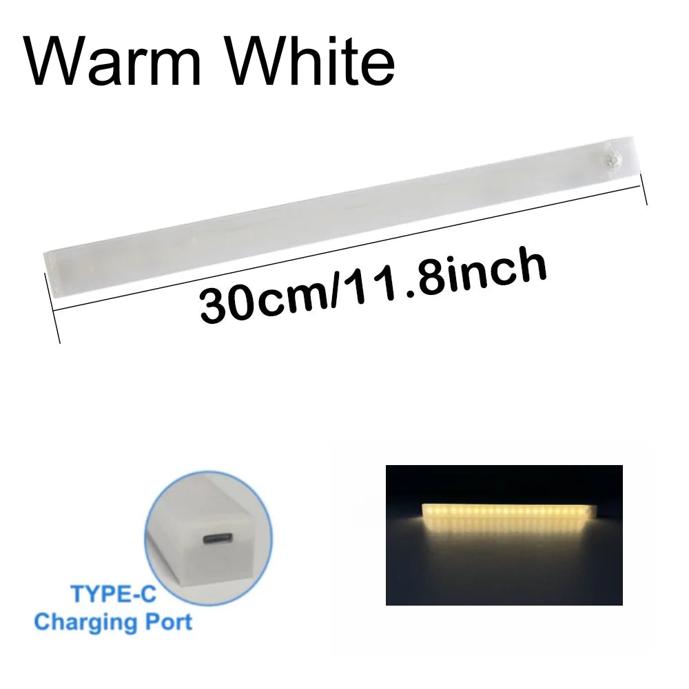 Motion Sensor  Bar  Light Type C Rechargeable Light  LED Magnetic attraction Night Light  for Kitchen Bedside Wardrobe bookcase