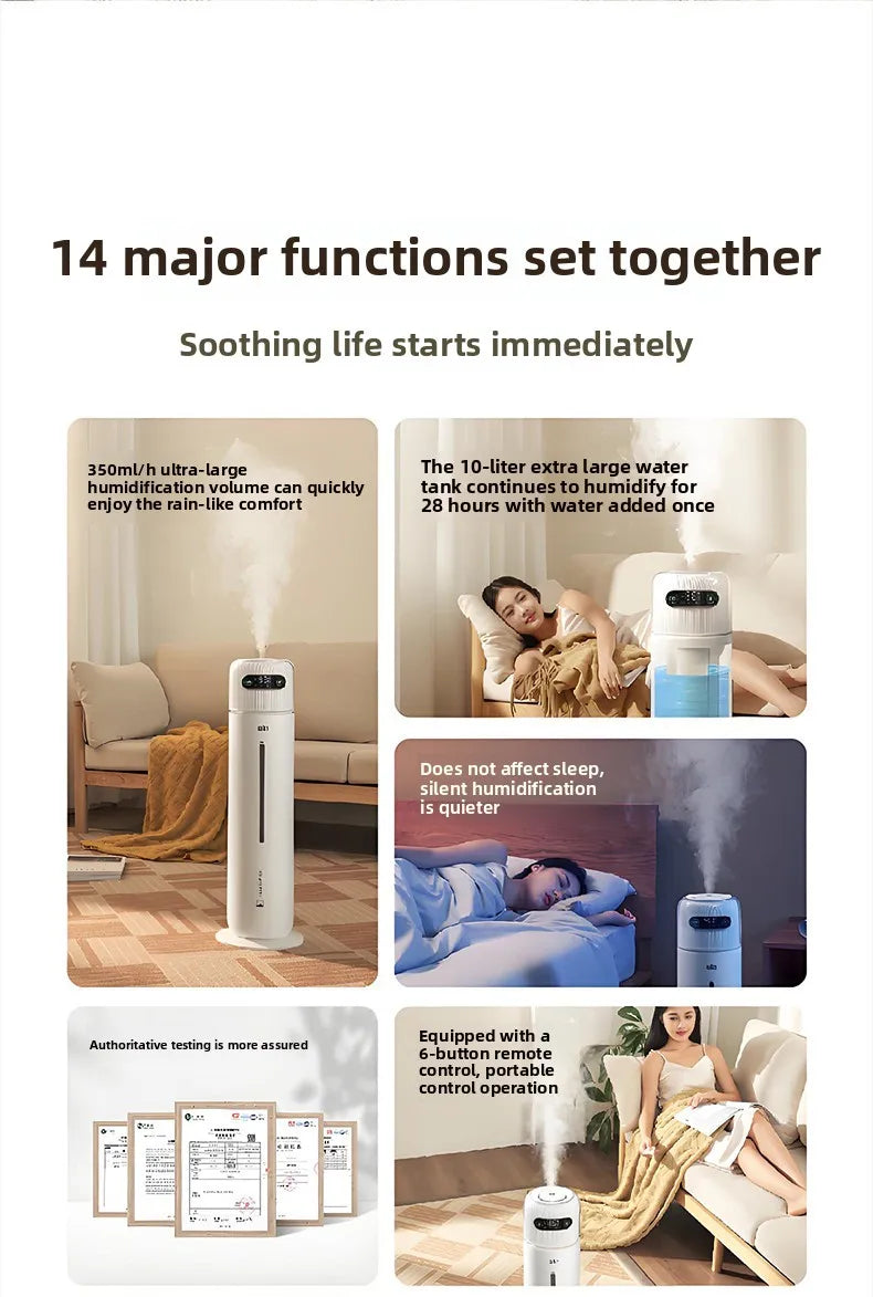 10L Smart Humidifier for Home Ultra-Quiet, Auto Shut-Off Quiet Humidifier For Baby Nurse Suitable for Bedroom/Living Room/Office