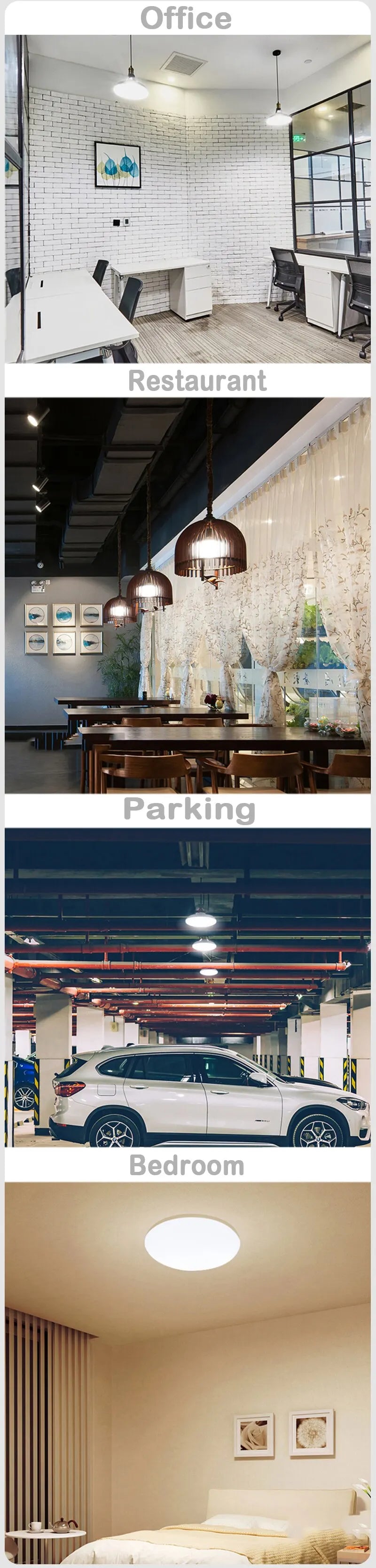 LED Bulb 220V E27 Base Household Energy Saving Lamp 15W Indoor Lighting Flying Saucer Light 6500k Ceiling Lamp Garage UFO Lamp