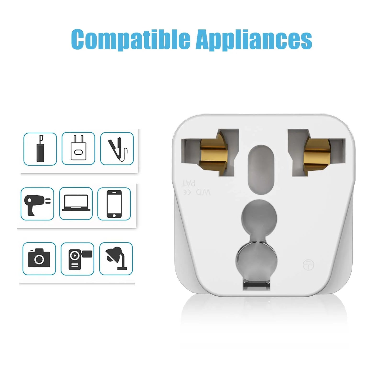 3pcs Universal Travel Adapters, European Travel Plug US UK AU to EU Plug Converter Socket Universal Plug to 2 Pin 4 mm for Home
