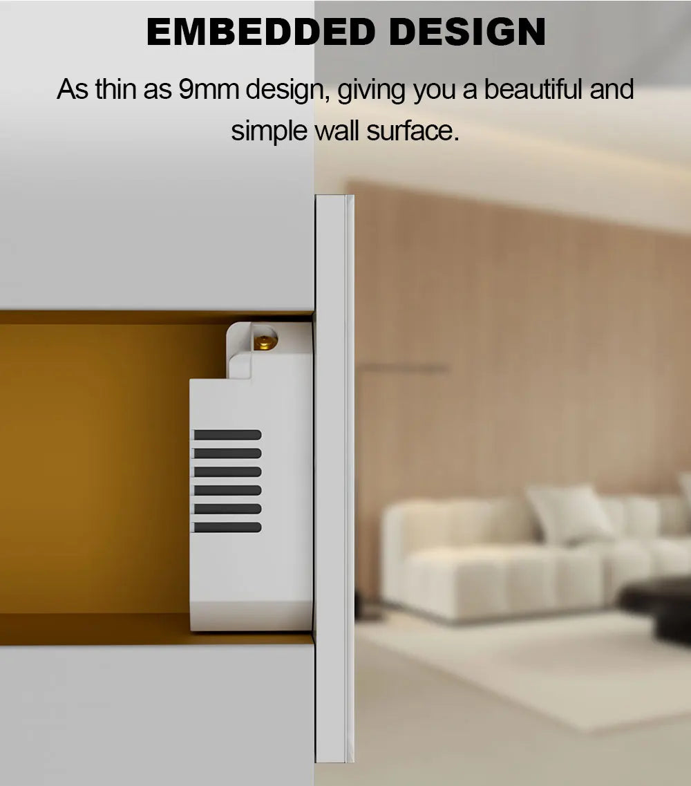 Smart WiFi Switch Single Neutral Wire Universal Touch Control Tuya APP Alexa Google Home Compatible Gold Gray
