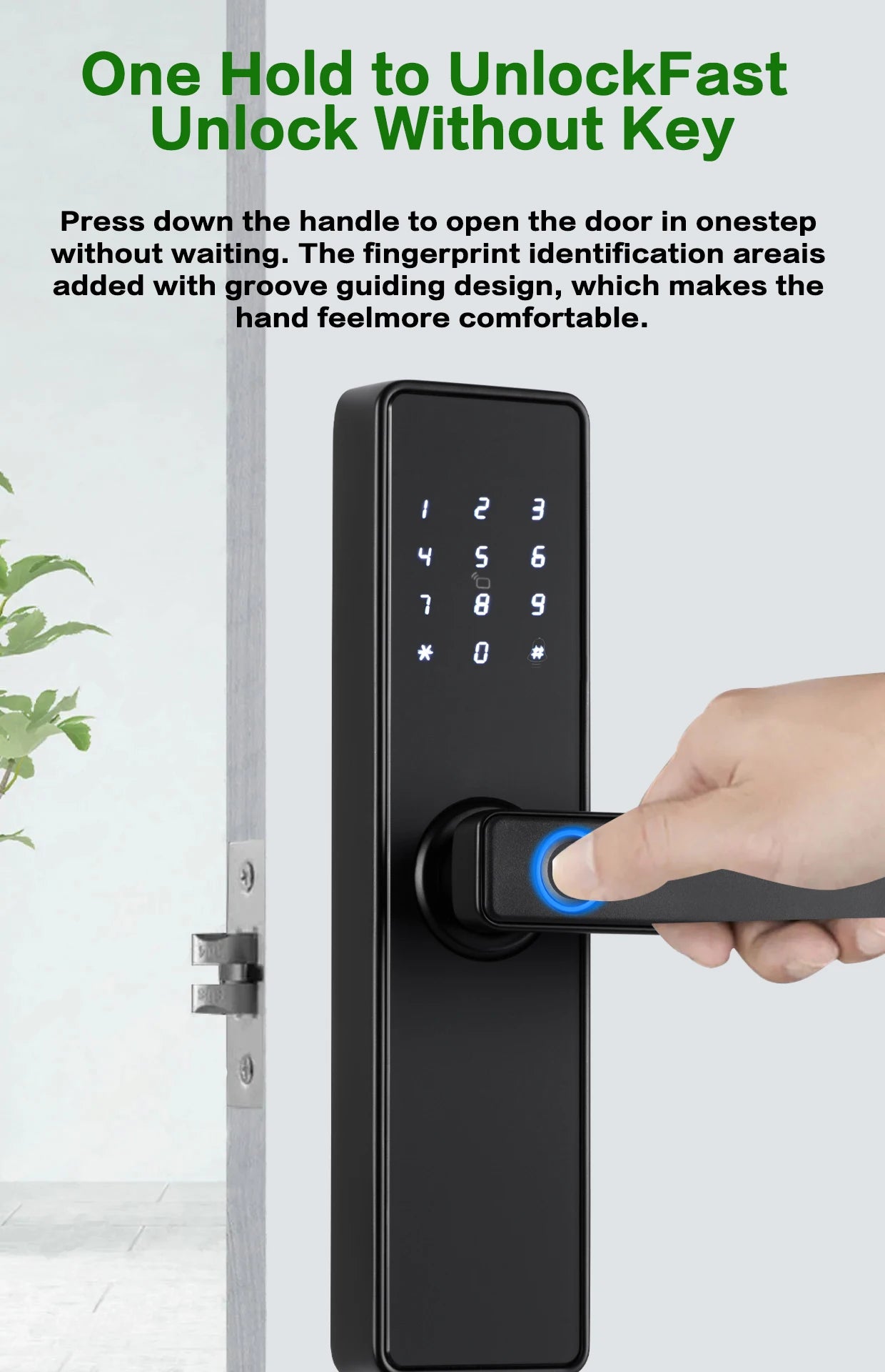 CDOK K20-Tuya Bluetooth door lock, multiple unlocking methods, suitable for office/apartment/B&B/bedroom doors
