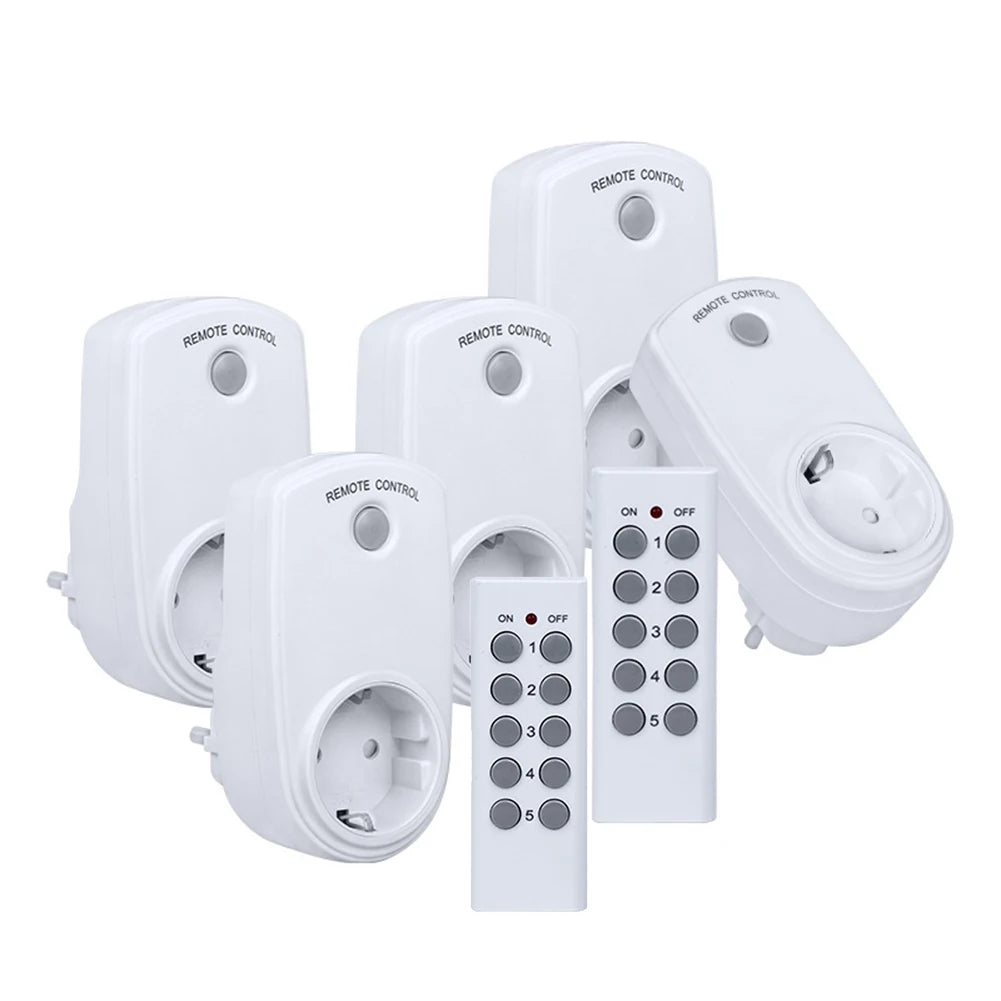 Wireless Smart Remote Control Socket Plug Power Outlet Light Switch Plug Socket Power Outlet Socket EU Plug with Remote Control
