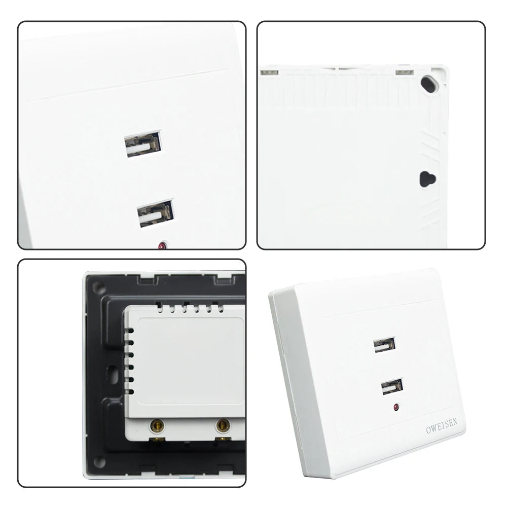 2/4 Ports USB Electrical Socket Wall Mounting Charger Station Power Adapter Plug Outlet 36V 220V to 5V for Home Office Use