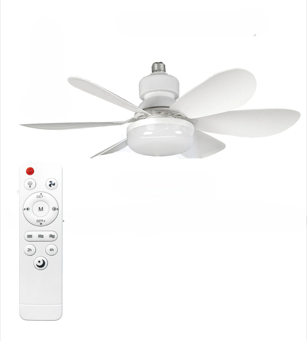 40W E27 LED Ceiling Fan Light Dimmable Color Temperature Modern Ceiling Mount Remote Control Smart Fan Lamp Home Bedroom Decor