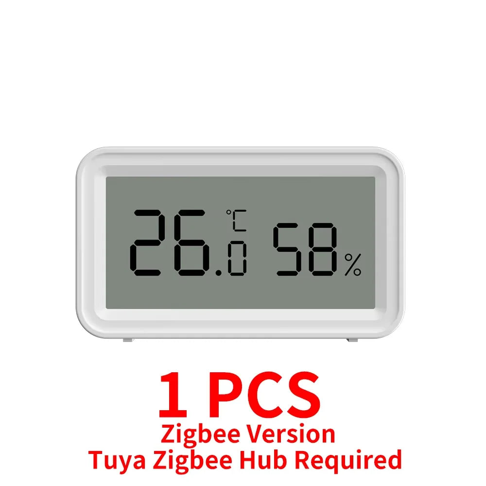 Tuya Zigbee WiFi Indoor Temperature Humidity Sensor with Smart Home App Remote Control Works with Alexa And Google Assistant