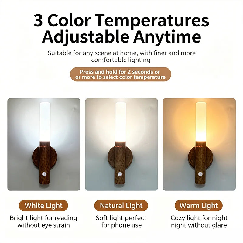 LED Night Light USB Charging Intelligent Human Induction For Bedside Cabinet Home Wardrobe Lighting Motion Sensor Light Led Lamp