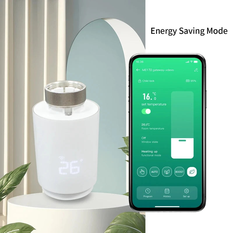 Tuya Smart Home Zigbee 3.0 Thermostatic Valve Radiator Zigbee Thermostat Radiator Zigbee Thermostatic Valve Alexa Google Home