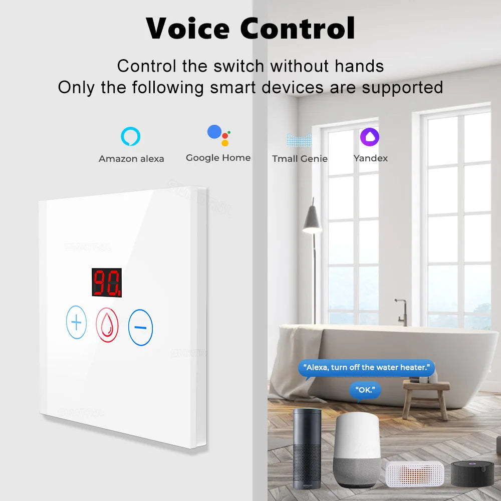 Tuya EU US WiFi/zigbee Smart Water Heater Boiler Switch With Power Monitor Smart Life Control Works With Alexa Alice Google Home