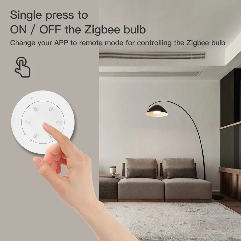 Works with Tuya ZigBee Smart Knob Switch Wireless Scene Switch Button Remote Dimmer Battery Powered Automation for Smart Life AP