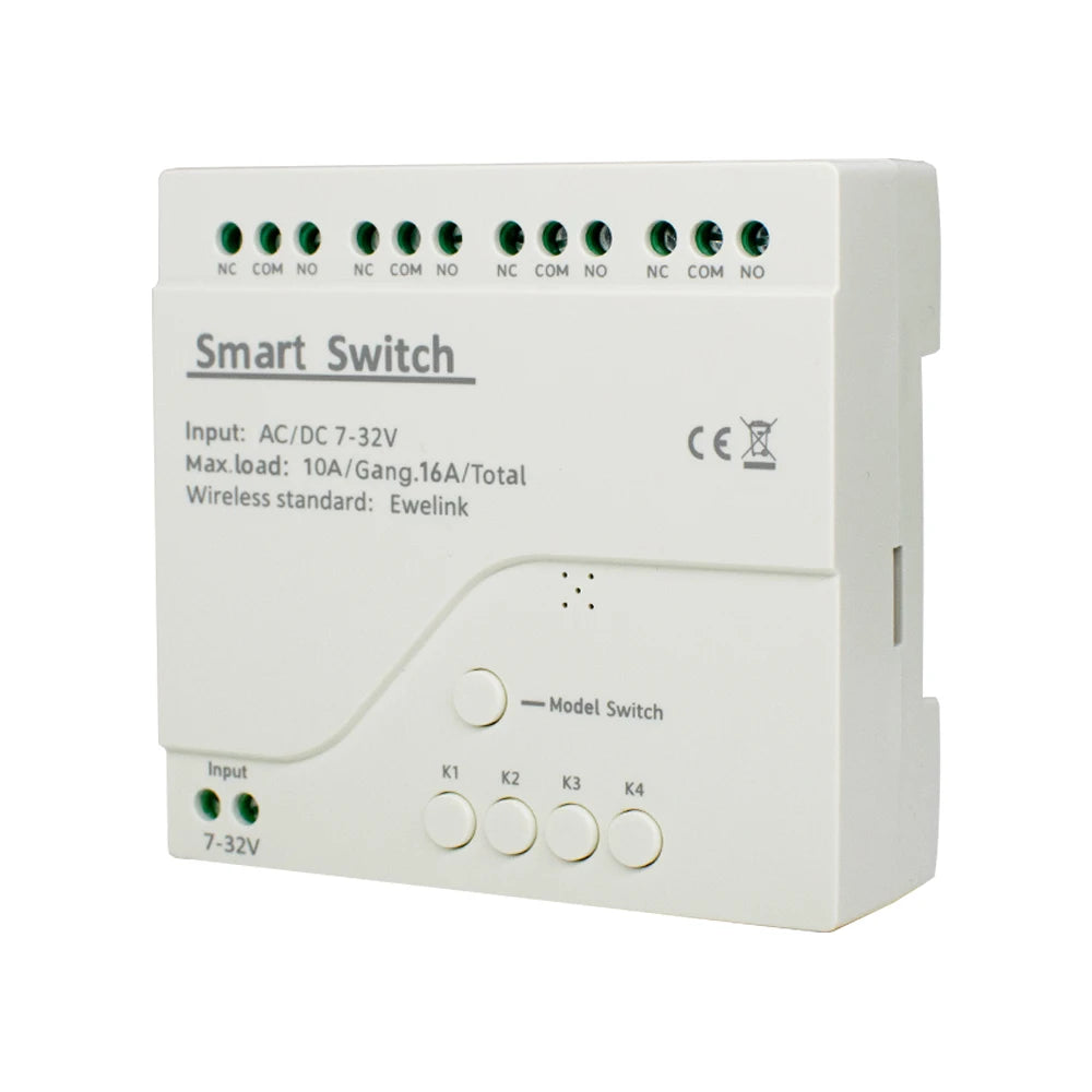 EWelink WiFi Smart 4CH Switch 220V 10A Relay Module APP Remote Control 12V 24V 85-250V Receiver Google Home Alexa