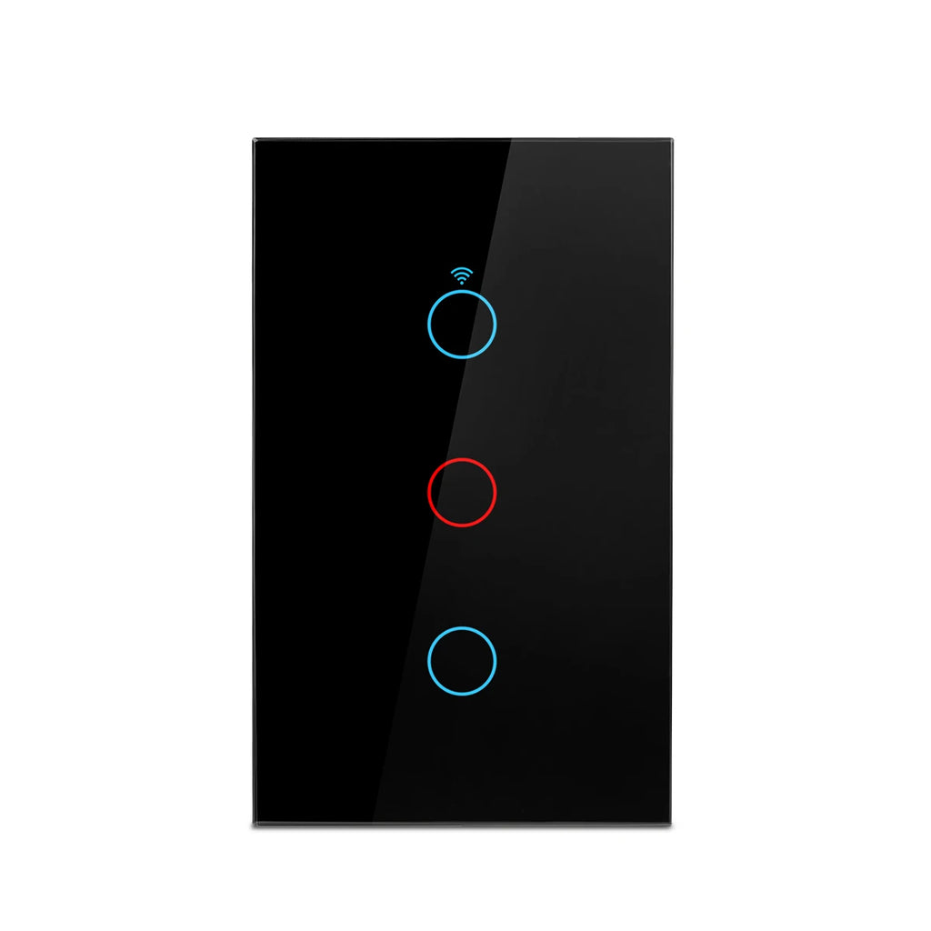Smart Switches US Neutral Wire/No Neutral Wire Required 1/2/3/4 Gang Light WiFi Touch Switch Works with Tuya Smart Life App