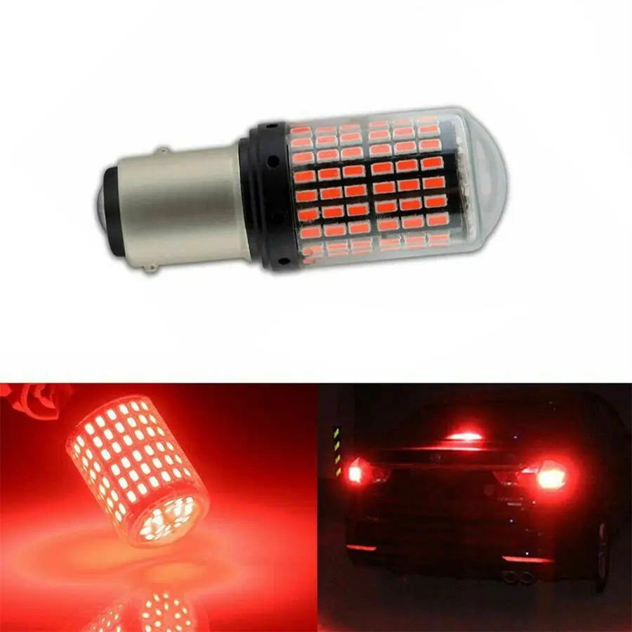 2x Car P21W BAY15D 1157 LED Canbus Lights 3014 144SMD Error Free Bulb Red Lamp New