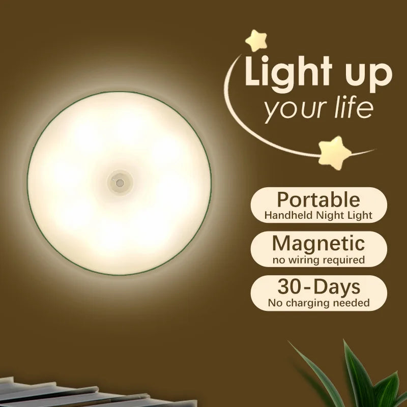 Magnetic LED Cabinet Light USB Rechargeable Motion Sensor Smart Emergency Night Lamp For Closet Cupboard