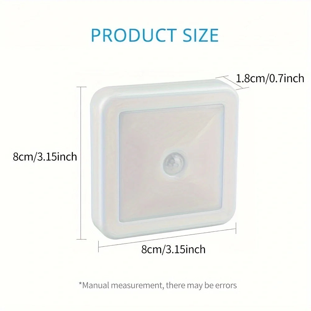 1pc 6-LED motion sensor night light, square induction lamp, LED wall lamp, office interior decoration light, office staircase