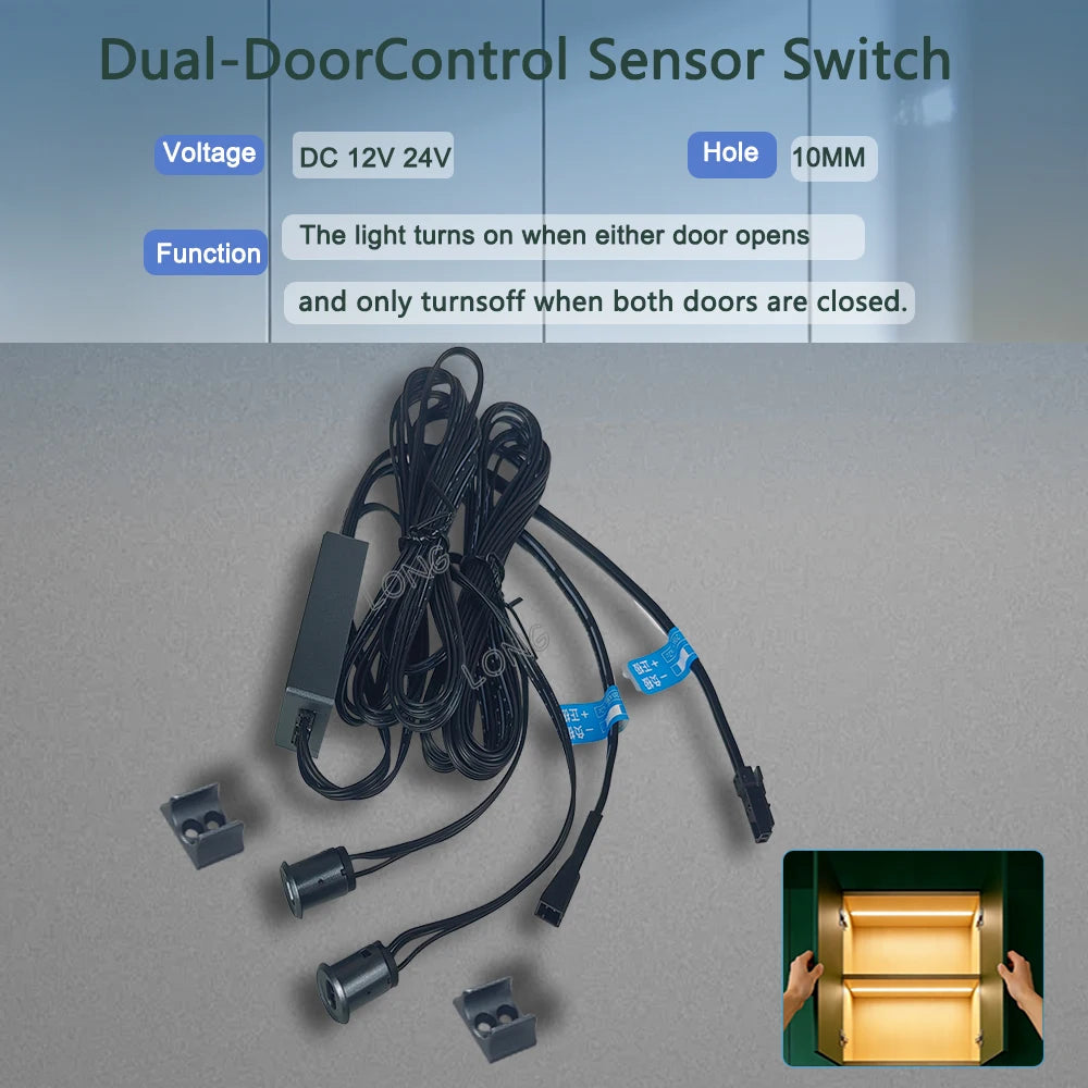 Hand Sweep Switch 5A 12V-24V, Smart IR Motion Sensor Light for Wardrobe Cabinet, Touch ON/OFF & Dimming, for Closet LED Lamp