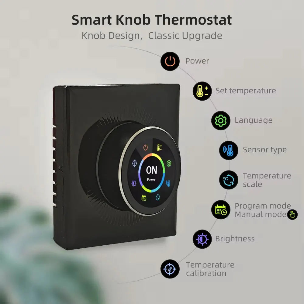 WiFi Smart Knob Thermostat Floor Heating Water Gas Boiler Home Room Programmable Temperature Controller Tuya Alexa Google Home