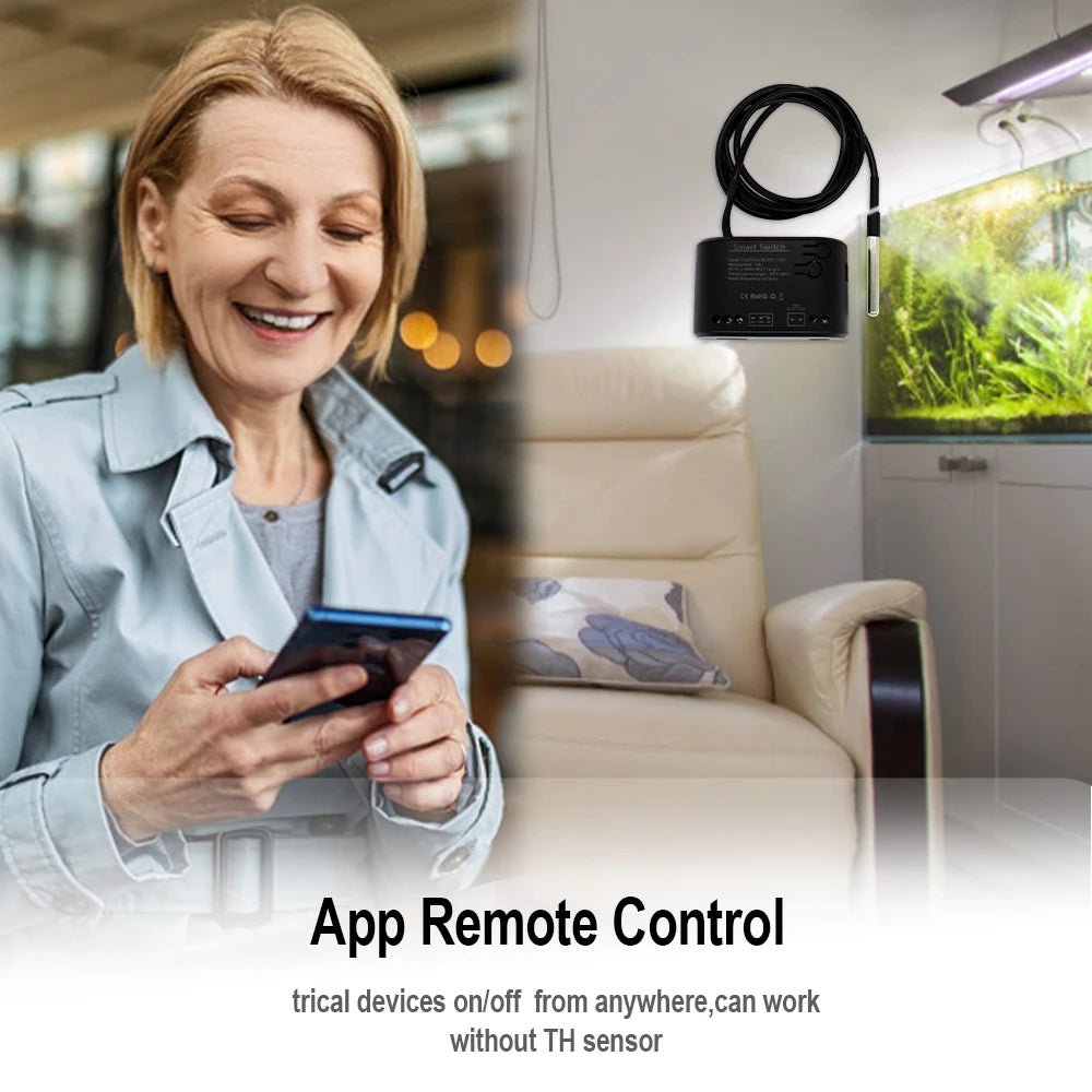 Wifi Temperature Sensor Tuya Smart Wifi Rf433 Intelligent Thermostat Switch 10A Data Monitoring Alexa Google Home Compatible