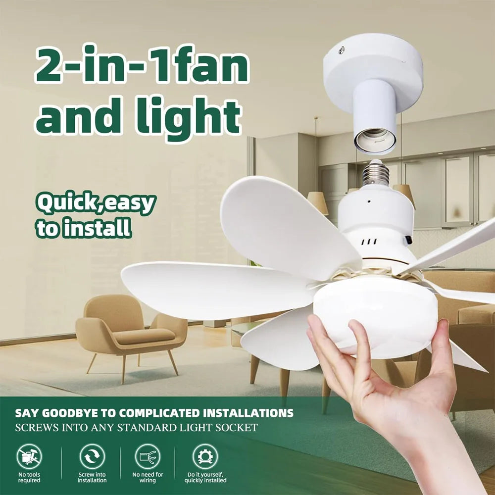 40W E27 LED Ceiling Fan Light Dimmable Color Temperature Modern Ceiling Mount Remote Control Smart Fan Lamp Home Bedroom Decor