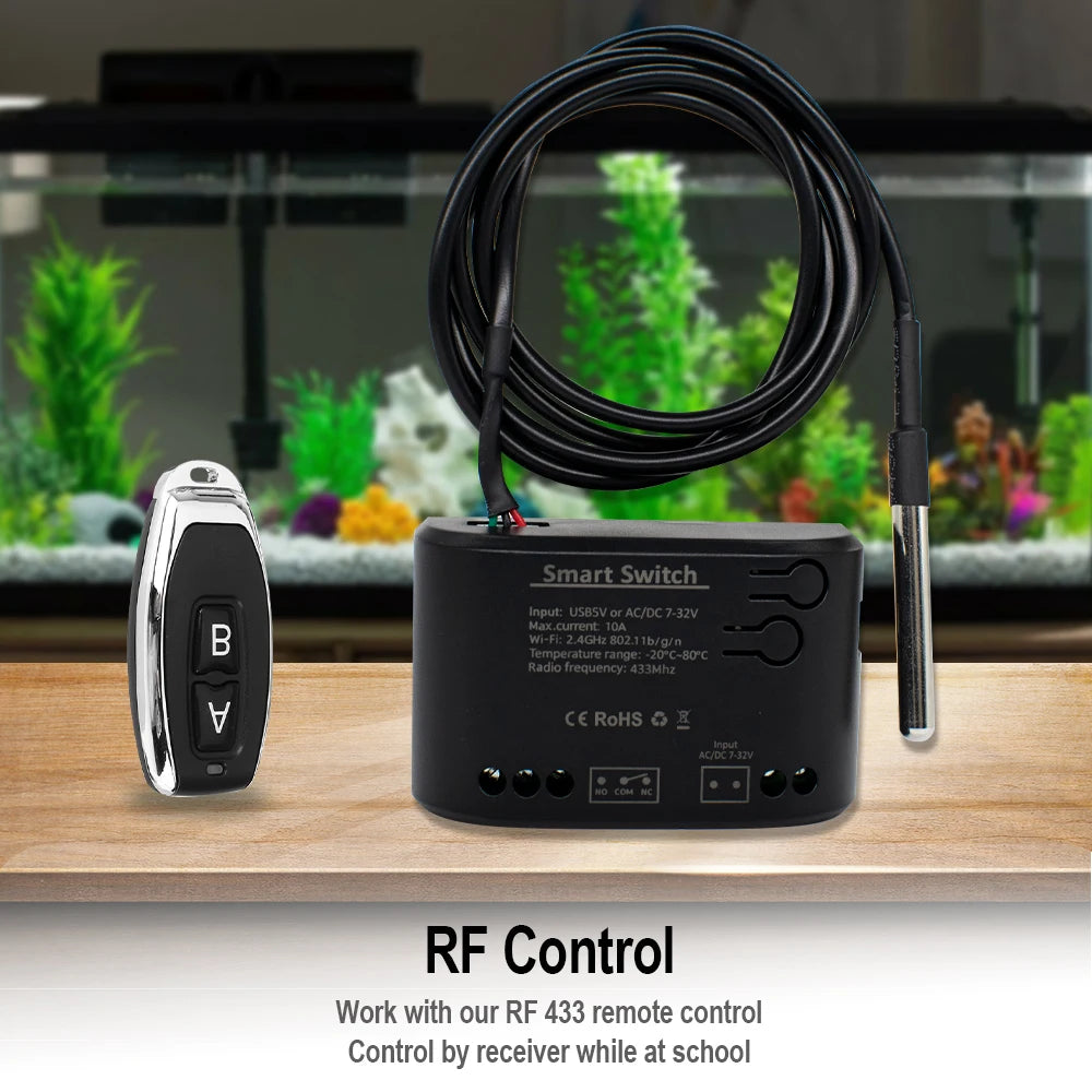 Wifi Temperature Sensor Tuya Smart Wifi Rf433 Intelligent Thermostat Switch 10A Data Monitoring Alexa Google Home Compatible