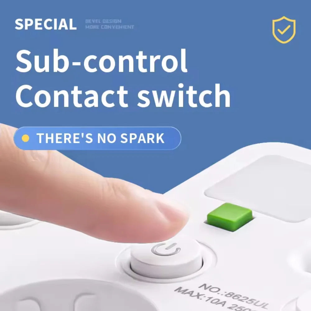 Multiple Sockets AC EU Plug Power Strip No Extension Cable With USB Ports Surge Protector Network Filter Individual Switch
