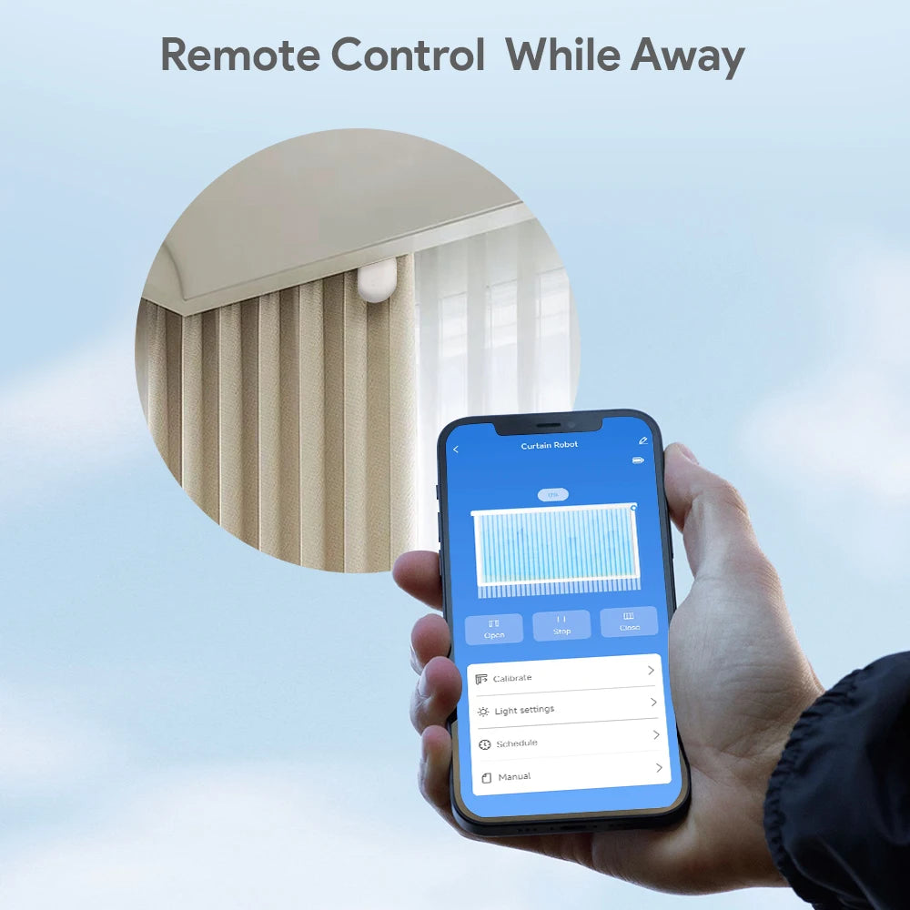 Smart Zigbee Curtain Motor with Hooks for T U Rail Smart Curtain Pusher Robot Compatible with Tuya App Siri Google Alexa Voice
