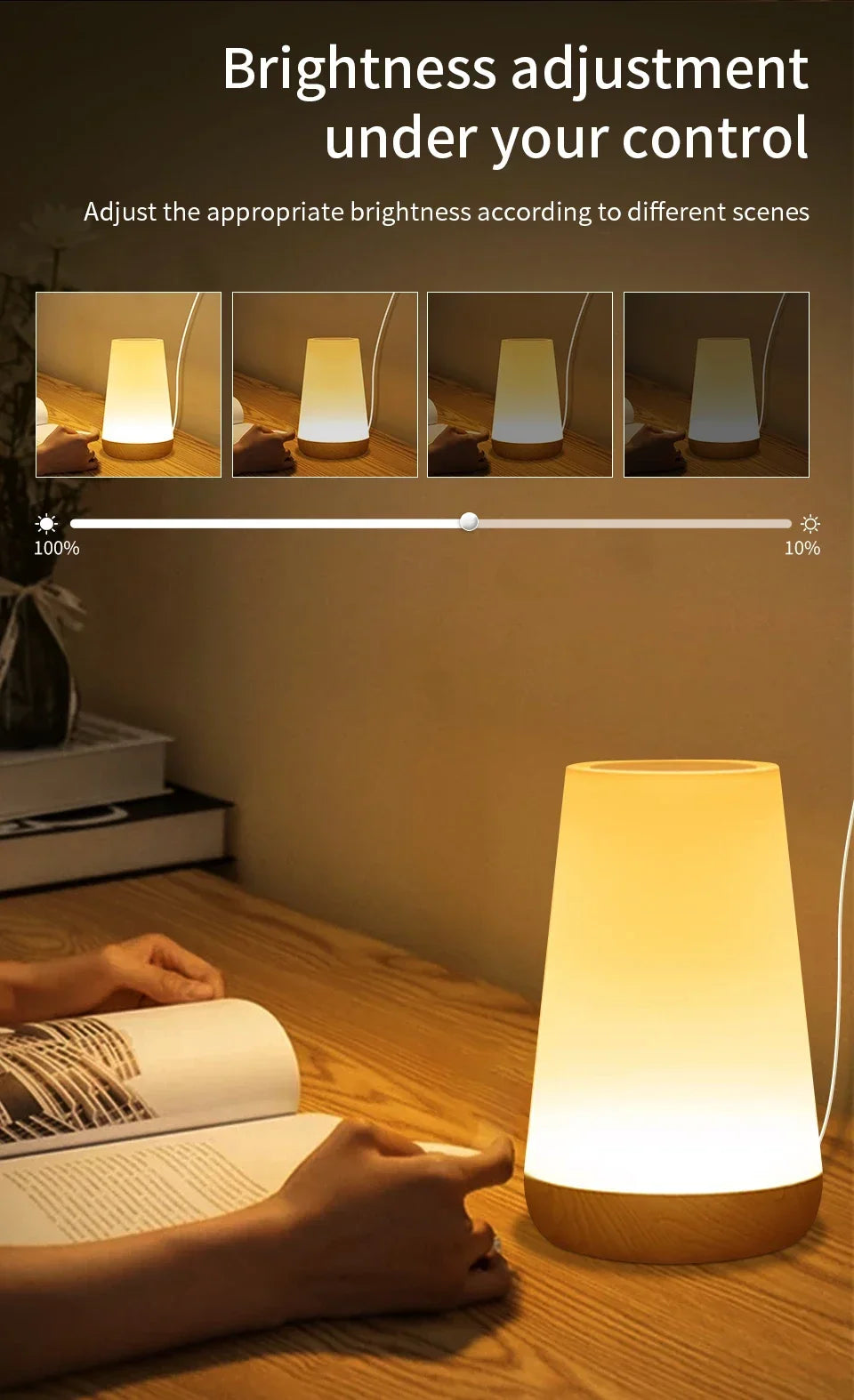 TUYA WiFi Night Light LED Smart Touch Bedside Lamp USB Charging Table Lamp Dimming Night Lamp Room Decor Lamp  Alexa Google Home