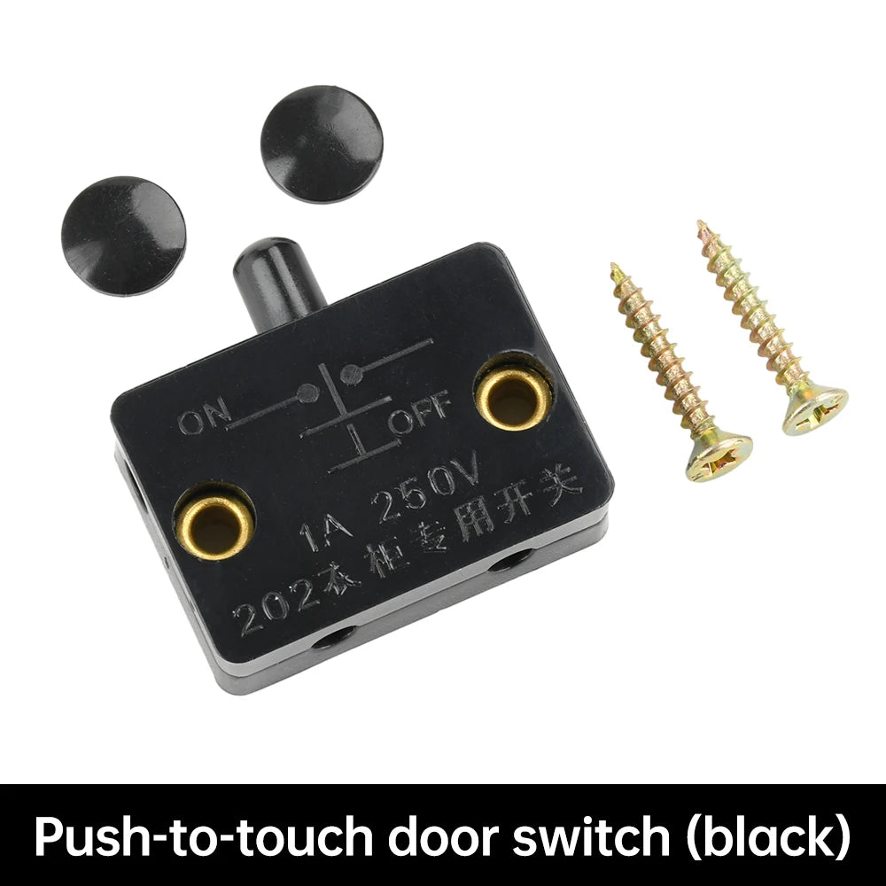 3/1Pcs 250V Automatic Reset Switch Press Touch Door Control Switch Suitable for Storage Cabinets Such as Wardrobes and Cabinets