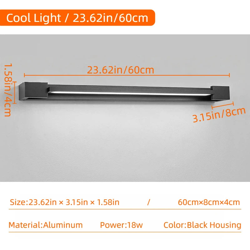 Latest 2026 Rotatable Adjustable LED Wall Lamp,IP65 Aluminum Long Strip Sconce for Bedroom Computer Room Villa Store Interior