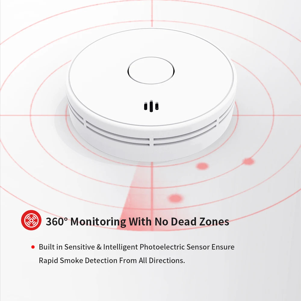 V-Come Standalone Smoke Alarms for Home, 10-Year Battery Photoelectric Smoke Detector,  EN14604 AS3786 , VS02