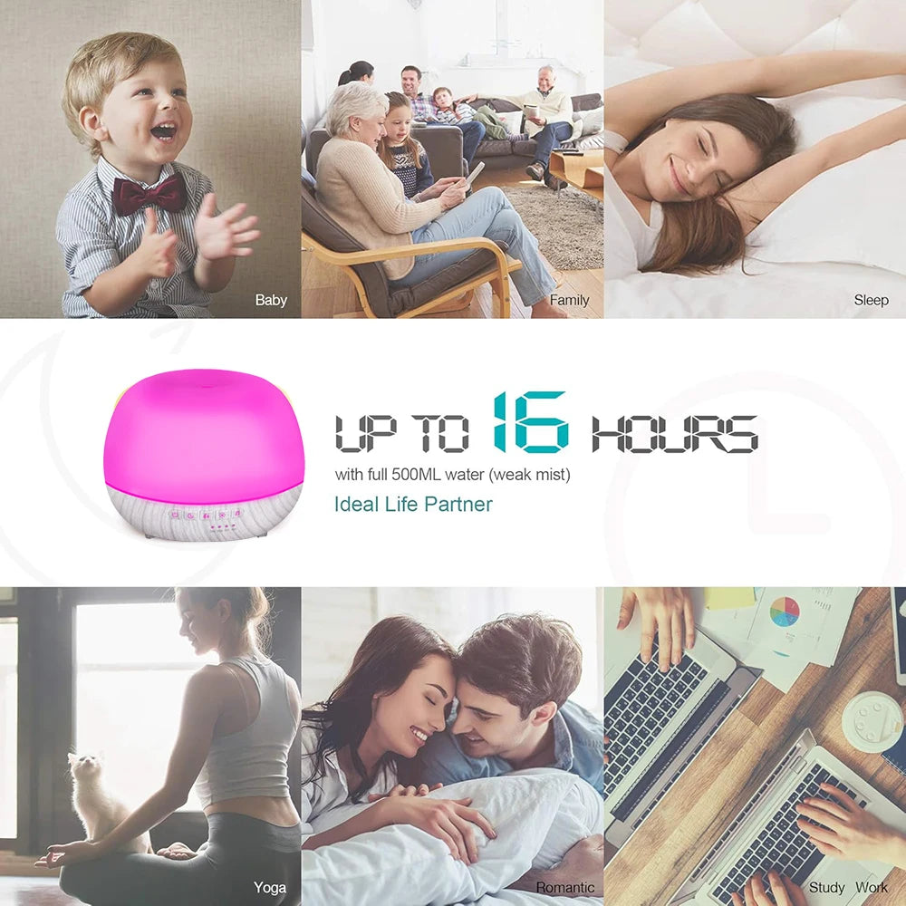 WiFi Smart 550ML Electric Aroma Diffuser Essential Oil Diffuser Air Humidifier Ultrasonic Remote Control Mist Maker Home