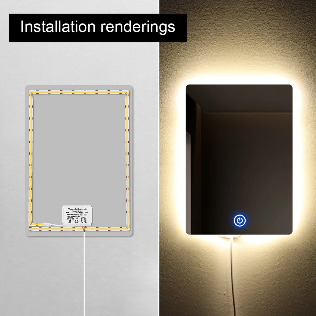 12V 5A LED Dimmer Switch Capacitive CCT Adjustable Touch Sensor Switch For Bathroom Mirror Light Backlight Decoration