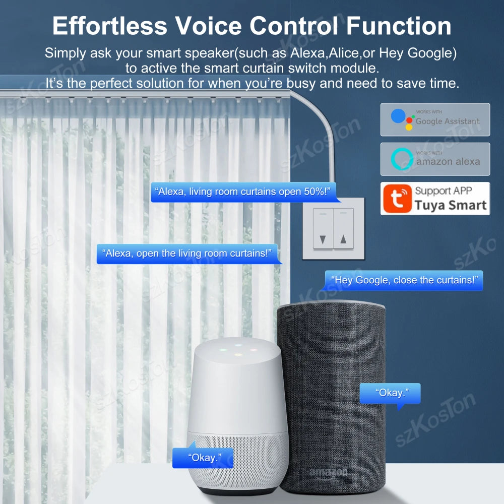 Tuya Curtain Motor Smart Switch ZigBee WiFi RF433 3 Options Roller Blinds Shutter Motor Switch Controller Voice for Alexa Google