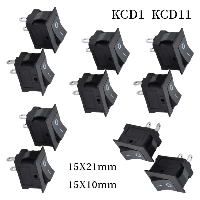 2 PIN 15x21mm 10x15mm KCD1 KCD11 Rocker ON/OFF Snap-in Mount Switch