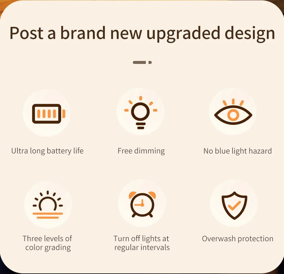 Bedside LED Touch Night Lights Dimmable Rechargeable Desktop Table Lamp For Reading Desk Bedroom Bedside Decoration Lighting