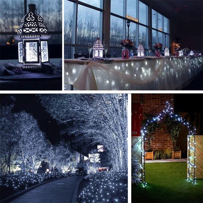 102M/52M/32m/22m/11m/7m Solar LED Light Outdoor Festoon Waterproof Garland String Lights Street Garland for Wedding Party Decor