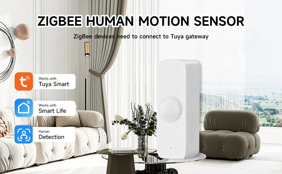 Tuya WiFi Zigbee PIR Motion Sensor Smart Home Human Body Infrared Detector Security Smart Life Works With Alexa Google Home