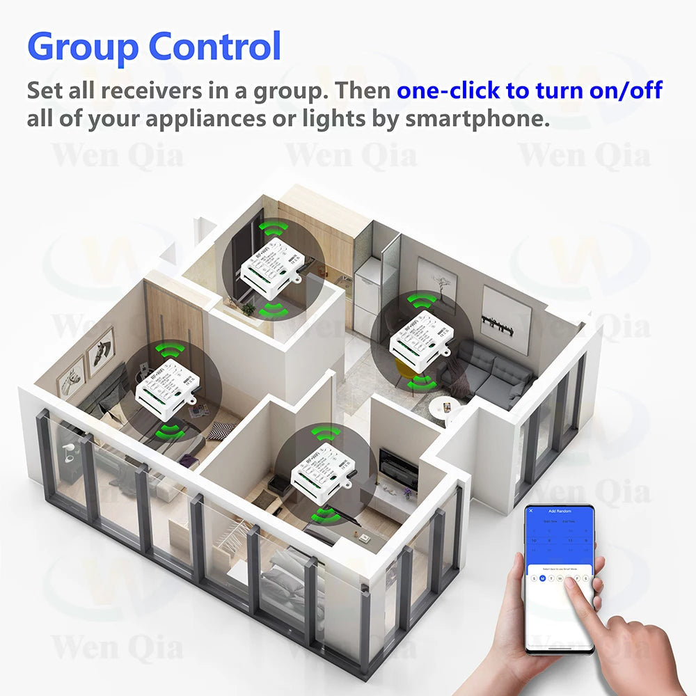 2CH Smart Light Switch Tuya,WiFi & RF Remote Control Module,USB 5V DC 12V 24V 48V,work with Alexa Google Home,for Lamp Fan Motor