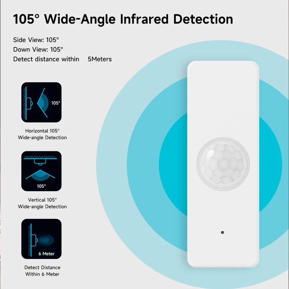 Tuya Smart Home WiFi Zigbee PIR Motion Sensor Infrared Detector Security Alarm APP Notification Works With Alexa Google