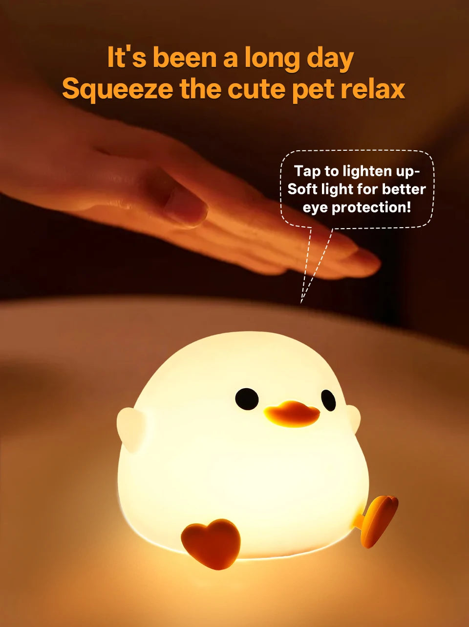 GGbingo Rechargeable Night Light LED Cartoon Animal Silicone Lamp for Kids Touch Sensor Timer USB Children's Room Dec