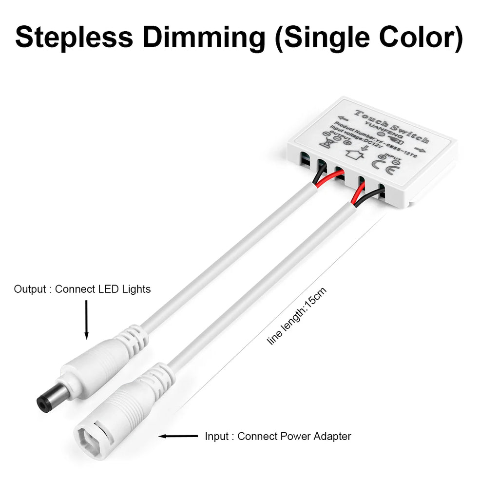 12V 5A LED Dimmer Switch Capacitive CCT Adjustable Touch Sensor Switch For Bathroom Mirror Light Backlight Decoration